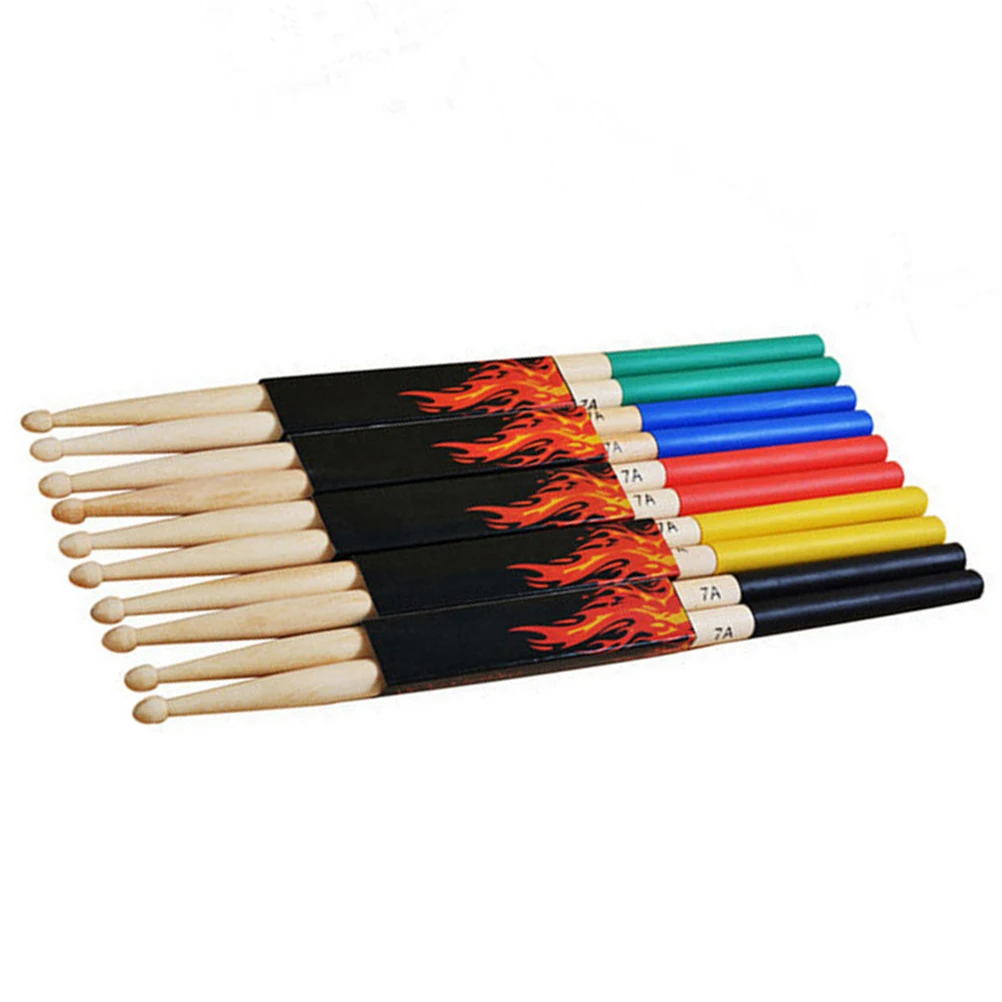 

5 Pairs of 7A Maple Drum Sticks Drum Accessories Multi Color for Kids Children