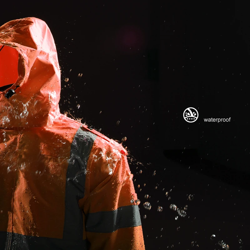 Winter Zipper High Visibility Waterproof Bomber Jacket With Detachable Liner Safety Workwear Clothing Reflective Working Clothes |