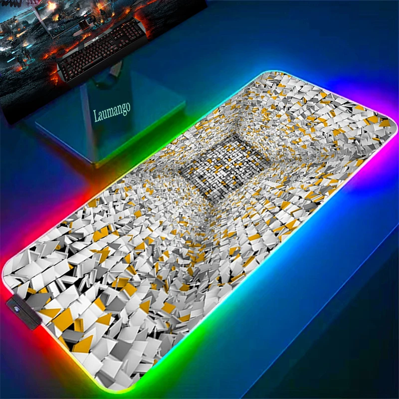 

Gaming Computer Mat Abstract Style Mouse Pad Large RGB Anime Accessories Xxl Mousepad Company Game Mats Deskpad Gamer Carpet Rug