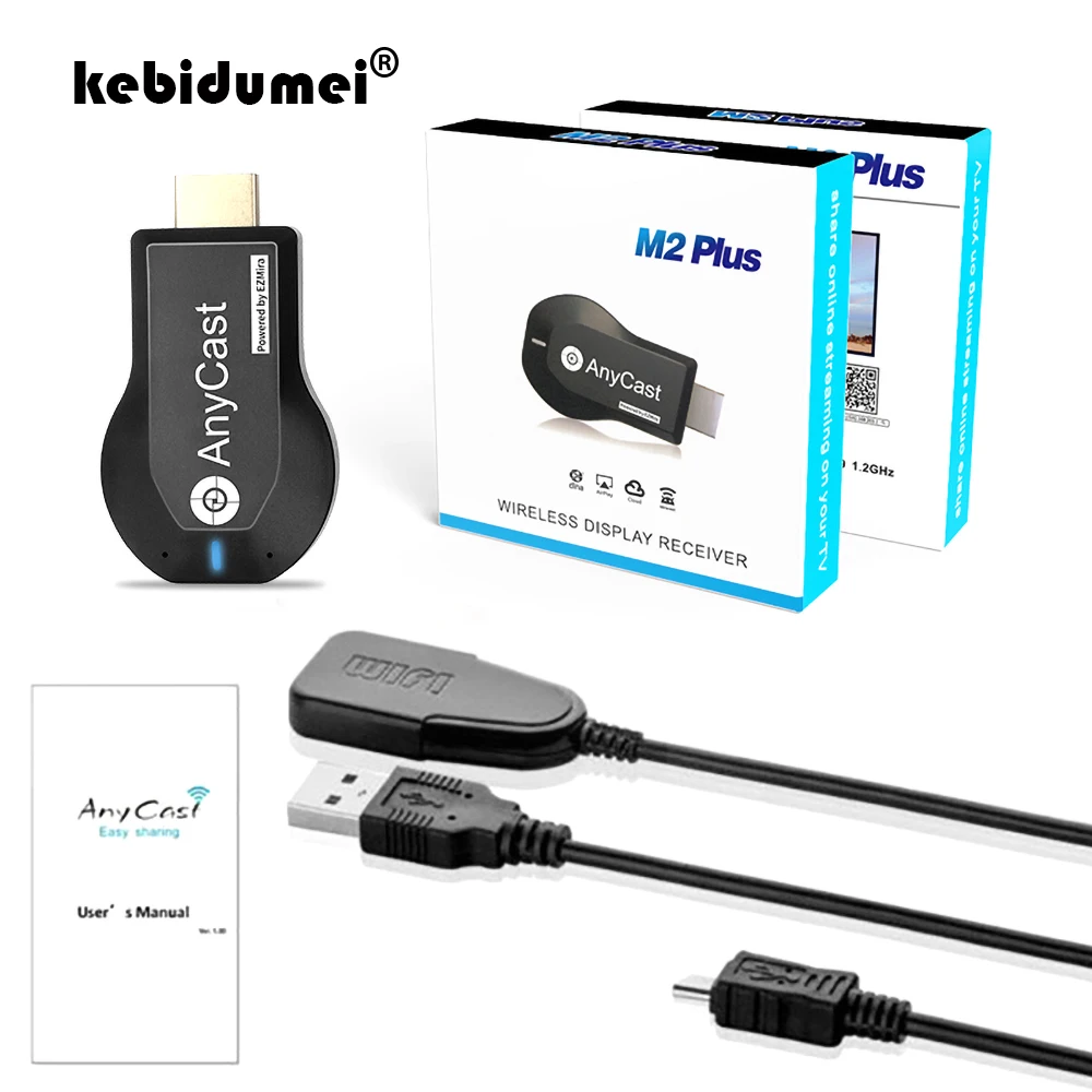 Беспроводной Wi Fi приемник 1080P ТВ адаптер совместимый с HDMI для DLNA Miracast AnyCast M2 Plus