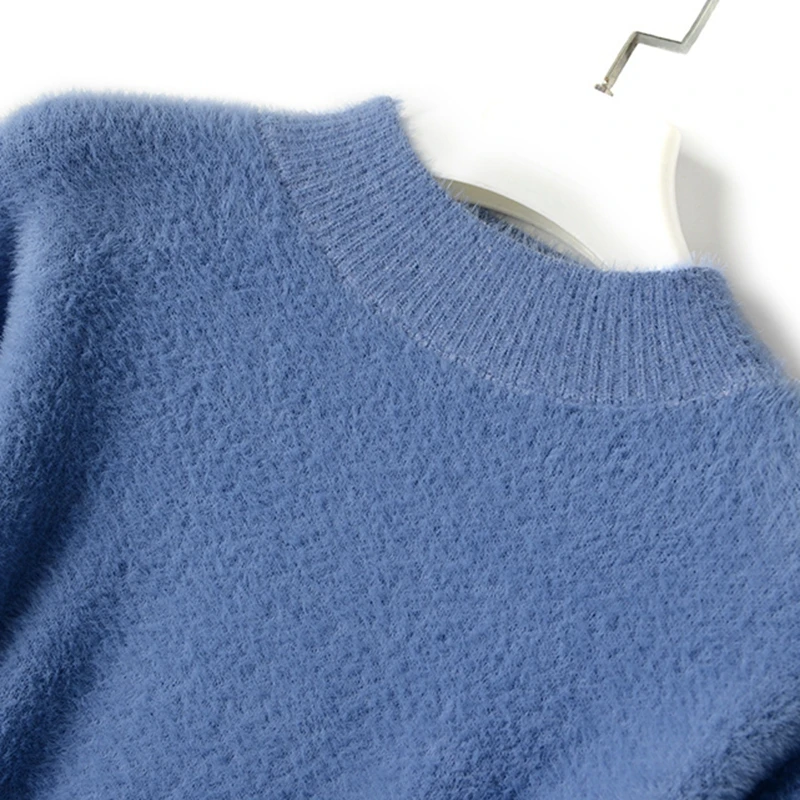 Женская трикотажная водолазка GIGOGOU бежевая теплая с высоким низким подолом