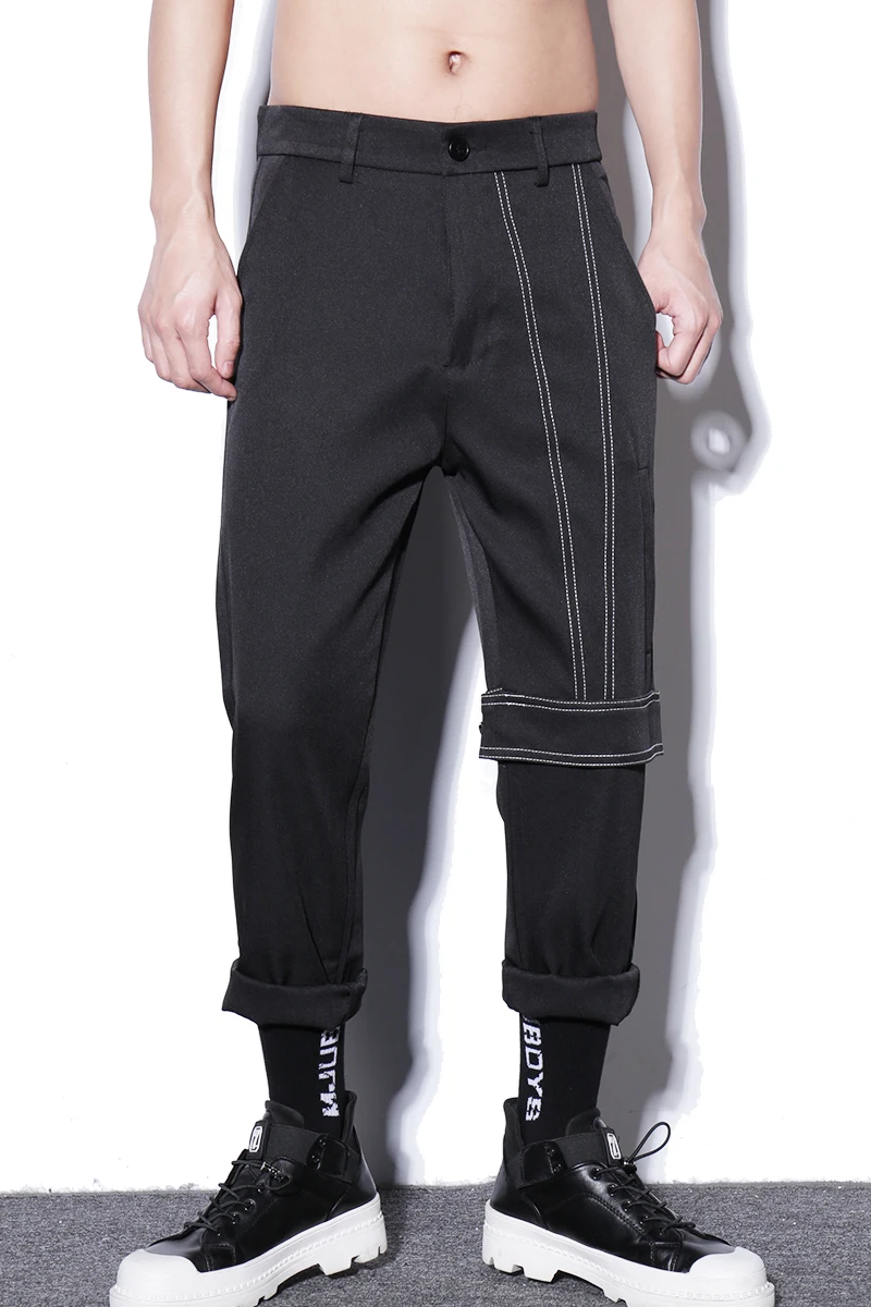

M-3XL!New youth men's casual pants trend autumn small feet pants slim fit all-match small trousers, handsome nine-point pants.