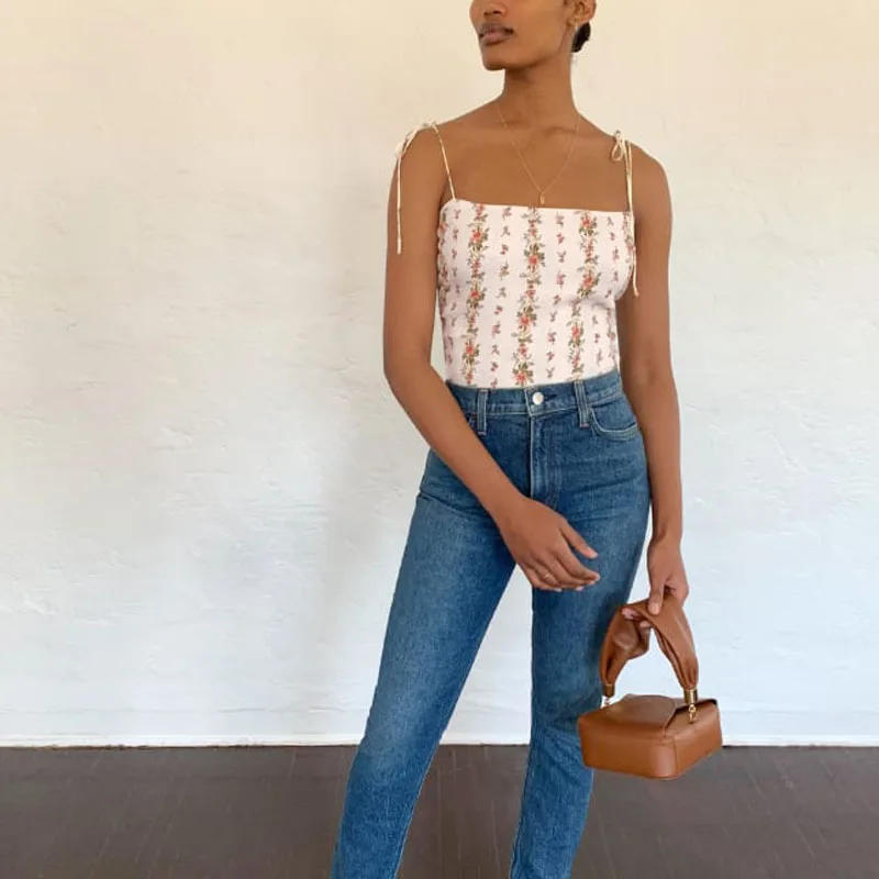 

Summer women's camisole casual flower print camisole