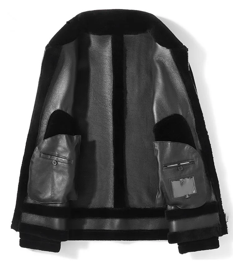 100% шерстяное пальто зимняя мужская куртка из настоящей овчины меховые уличная