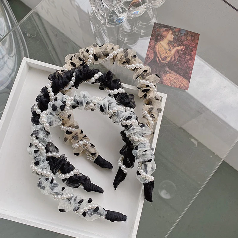 Корейские жемчужные витые повязки для волос женщин головной убор девушек ободок