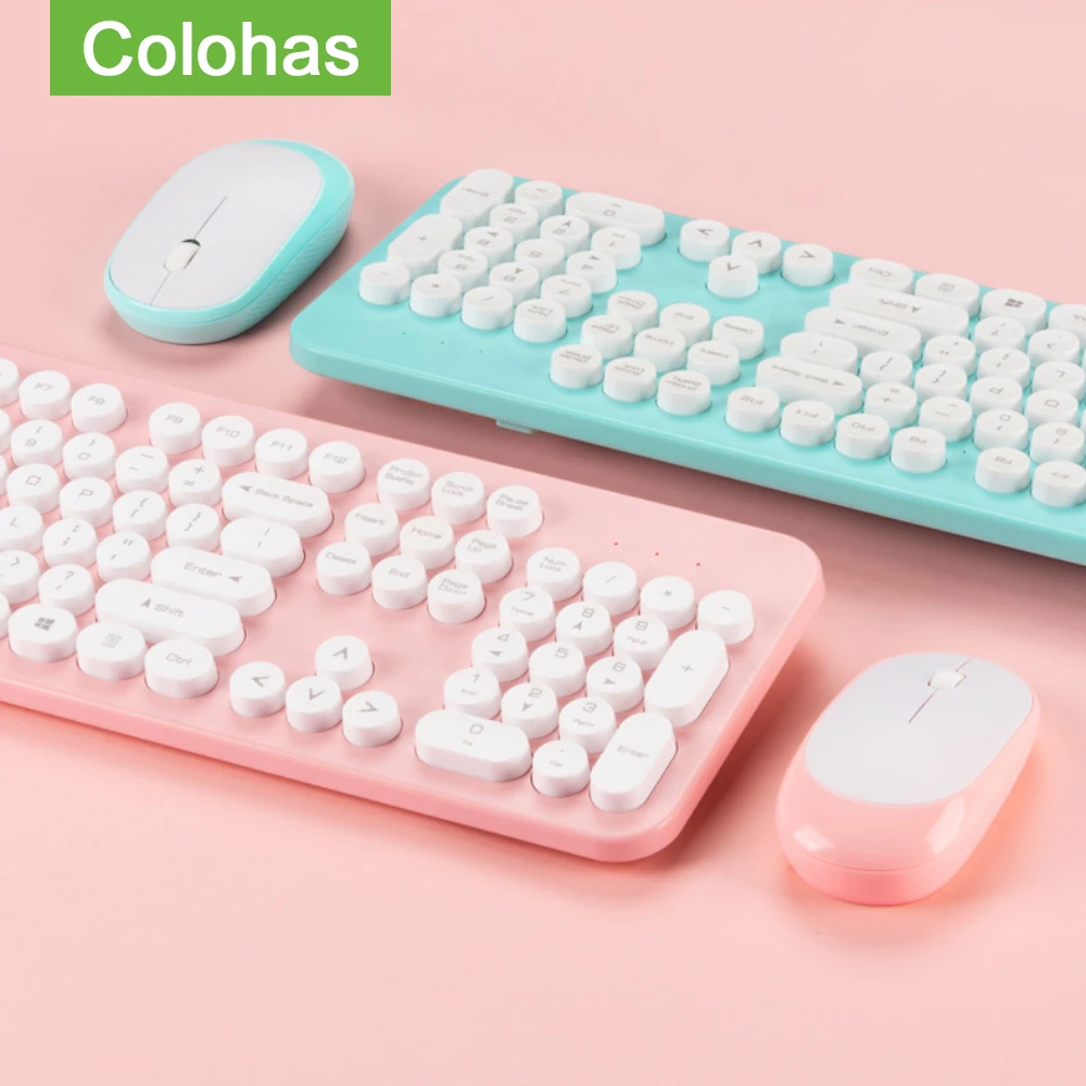 2 4G круглая клавиатура с колпачком беспроводная мышь бесшумная игровая для Macbook Pro