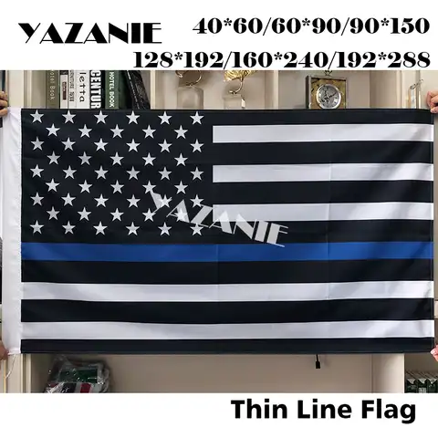 YAZANIE Соединенные Штаты тонкая Голубая линия флаг синий Живая вопросы американская полиция белыми и голубыми звездами печатных латунная вту...