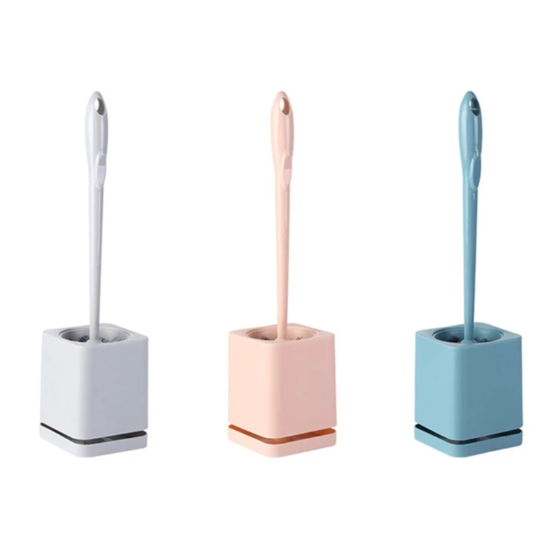 

Bathroom Bristle Toilet Brush with Base Punch-free Wall-mounted Toilet Brush X4YE