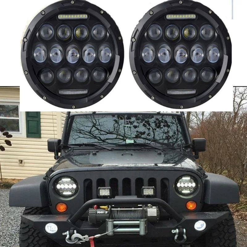 

2 шт. 75 Вт круглая светодиодная фара с 6000K дальний-Ближний свет для Jeep Wrangler Unlimited JK 2/4 Door TJ LJ CJ Hummer H1 & H2