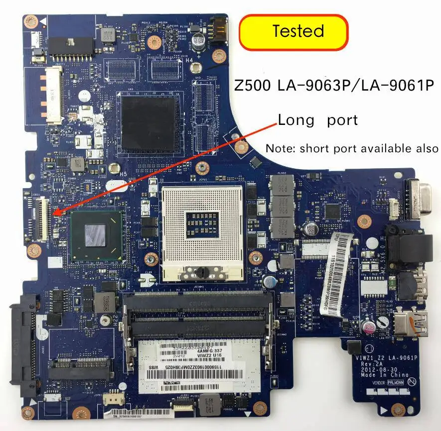 Оригинальный телефон материнская плата для ноутбука Lenovo Z500 (длинные порты) |