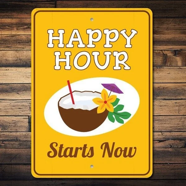 

Metal sign wall sign wall decorative plaque art collection Happy Hour Tin Sign Metal Sign Metal Poster Metal Decor Metal Pa