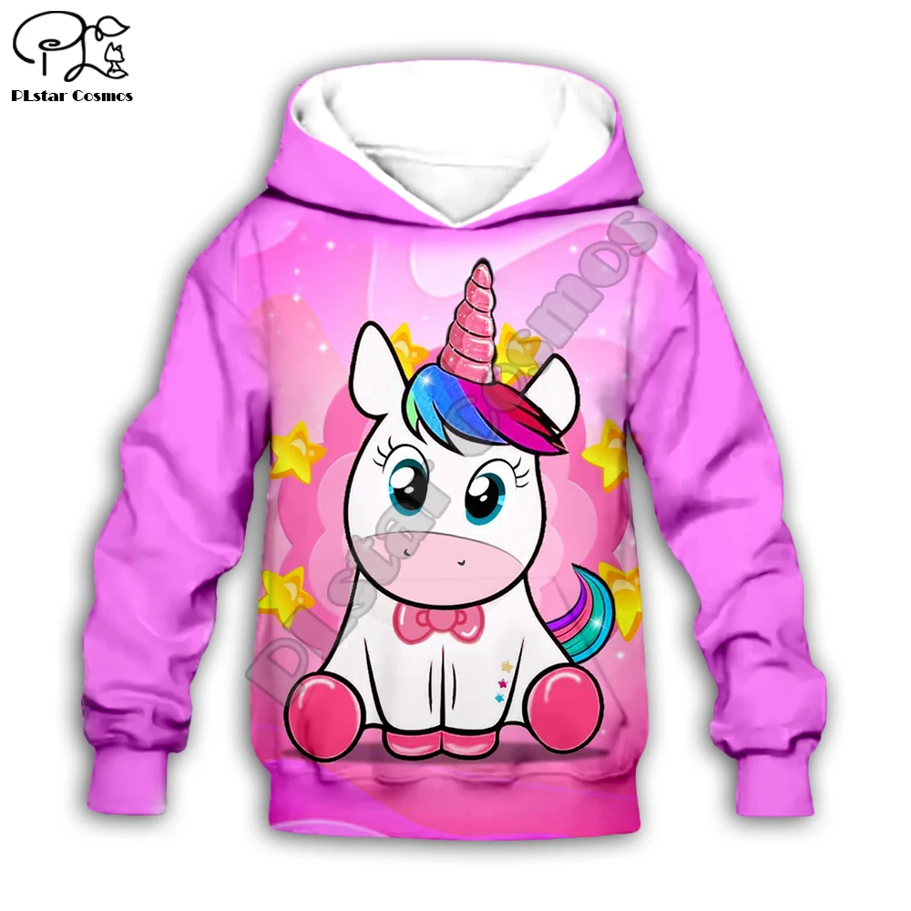 

Kid 3D print cartoon pink unicorn hoodies set child baby long sleeve rainbow Sweatshirt zipper coat boy girl