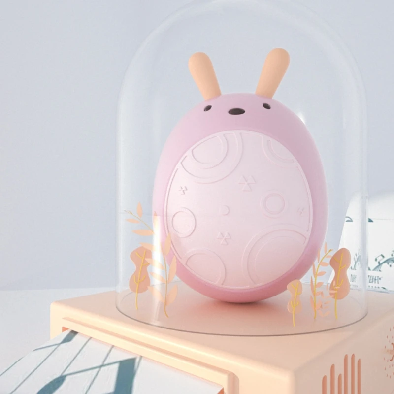 

Cute Rabbit Shaped Clockwork Music Tumbler Baby Rattle Toddler Playing Doll