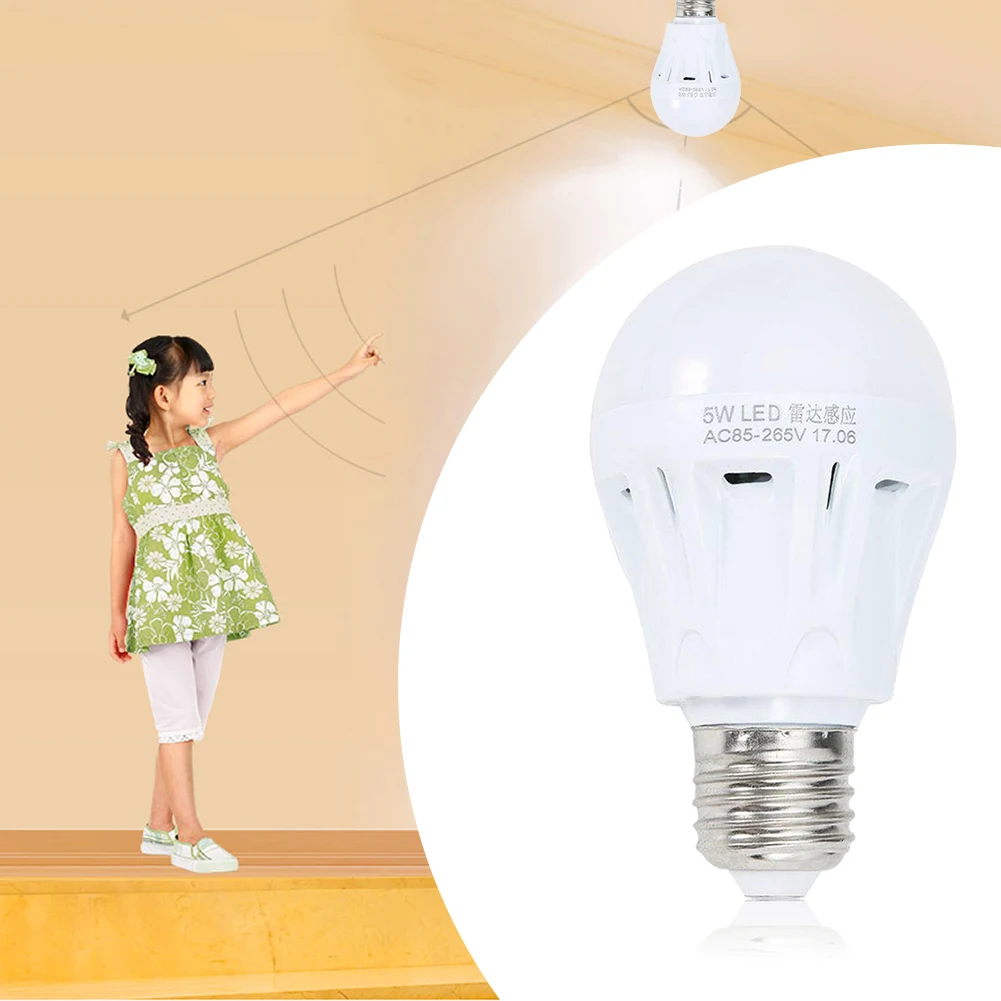 E27 светодиодный микроволновый радар движения сенсор комнатной температуры