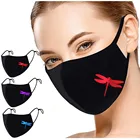 Защитная маска для рта с 3D рисунком стрекозы Pm2.5, многоразовая Ветрозащитная маска для лица с фильтром, Пылезащитная маска для рта