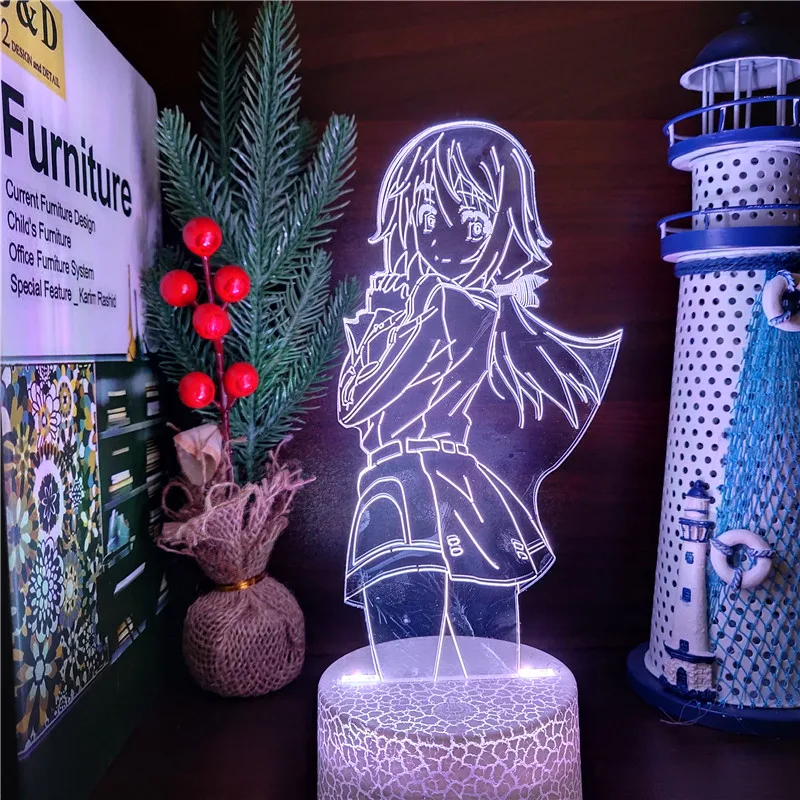 Акриловая 3d лампа Infinite Stratos Шарлотта дунуа аниме светодиодный ночсветильник