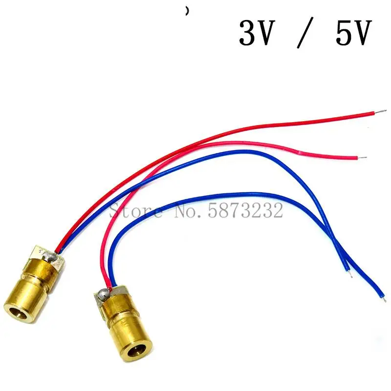 

100PCS 3V / 5V 650nm 5mW Adjustable Laser Dot Diode Module Red Sight Copper Head Mini Laser Pointer