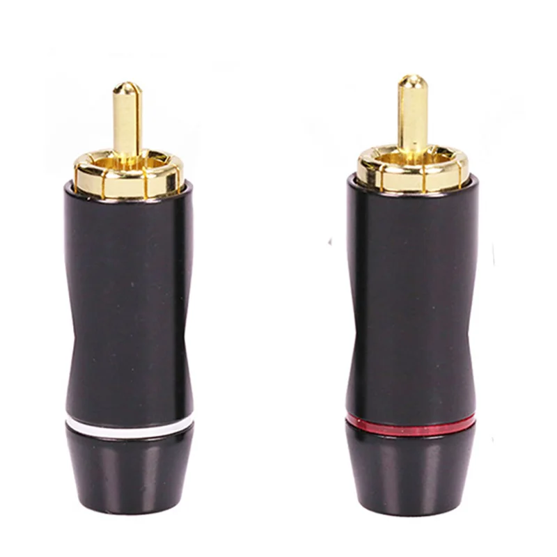 10 шт./лот RCA штекер разъем для пайки провода высококачественный Позолоченный