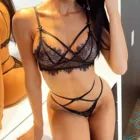 Комплект женского нижнего белья, элегантное модное сексуальное белье, черное кружевное газовое нижнее белье, костюм, Экзотическая одежда, нижнее белье E6