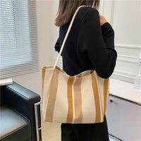 women canvas shoulder bag casual ladies shopping bags high quality cotton cloth fabric grocery handbags tote books bag for girls