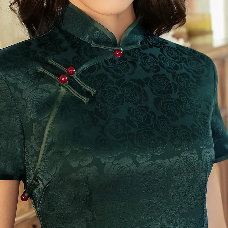 

4XL Long Qipao Dresses Women's Evening Banquet Cheongsam Dress Beautiful Long Qipao Chinese Clothing Gowns Vestido Chino