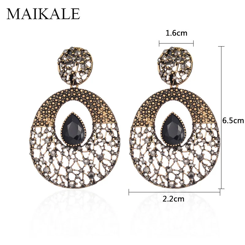 Женские винтажные серьги гвоздики MAIKALE большие круглые из преувеличенного