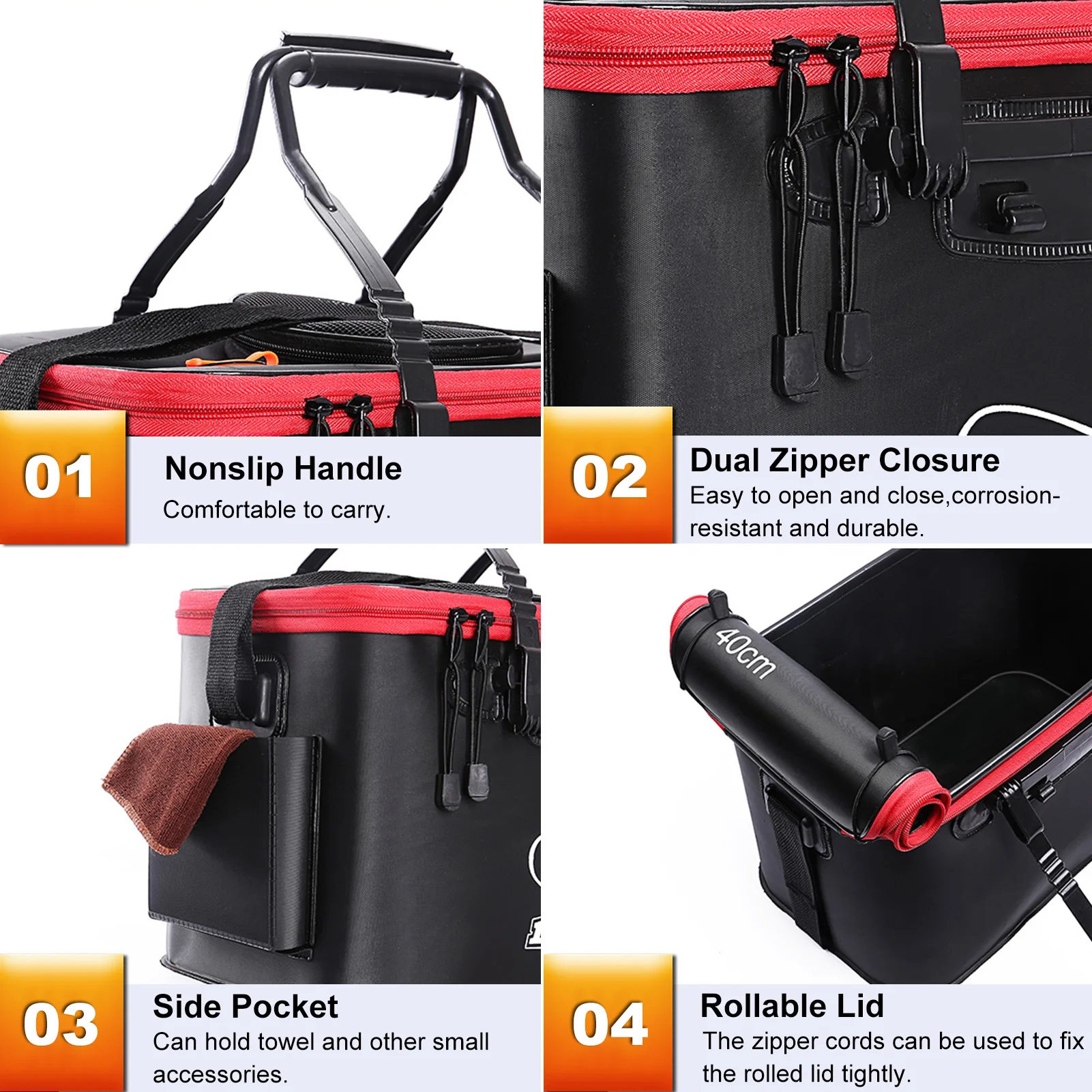 

High Quality 30/35/40/45/50cm Outdoor EVA Bucket Folding Bucket Portable Camping Hiking Bucket Fishing Bags Tackle Storage Bag