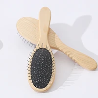 steel needle wood comb high quality hair brush massage scalp combs anti static reduce hair loss styling tool barber accessories