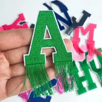 1326 pcs tassel alphabet letters patch embroidered applique iron on letter patches clothes decoration name patches stickers diy
