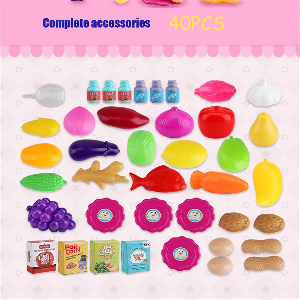 40 шт. кухонные игрушки Детский торговый автомат холодильник игрушечный подарок