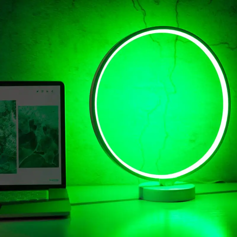 Прикроватная лампа с регулируемой яркостью RGB функция памяти настольная круглая