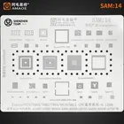 Трафарет AMAOE SAM:14 для SAMSUNG A10 - A70 Exynos7870 7904 9610 CPU Reballing IC SM5713 S2MU005X03 77656-11 S515 S527S
