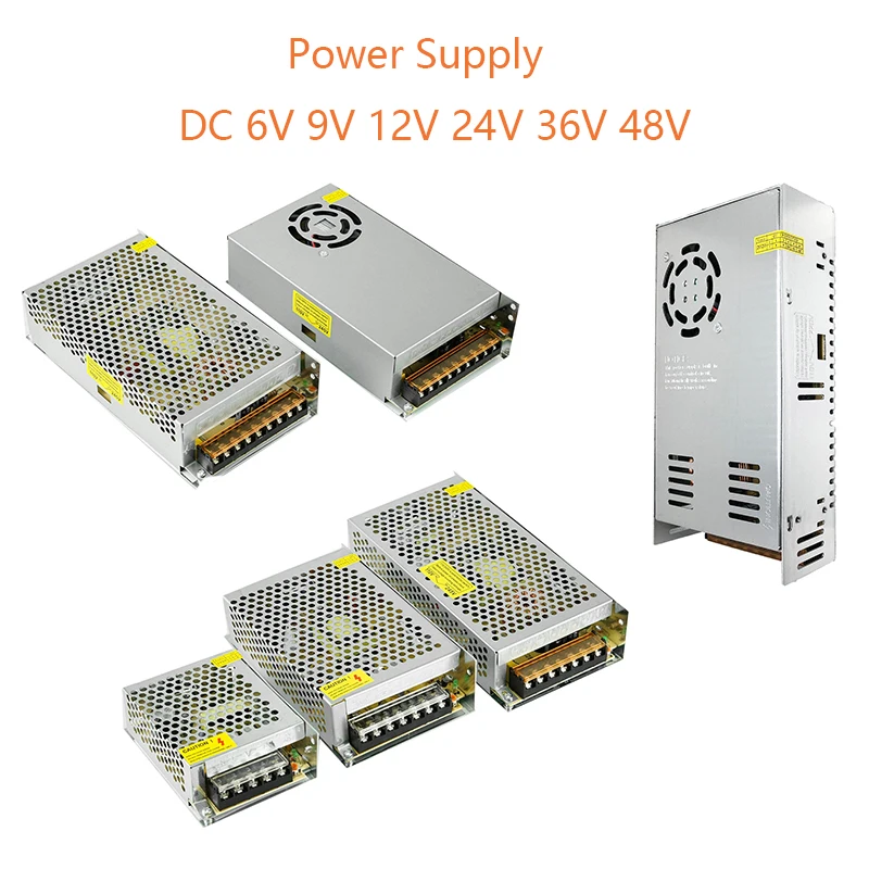

Power Supply Adapter DC 6V 9V 12V 24V 36V 48V 1A 2A 3A 5A 6A 8A 10A 15A 20A Lighting Transformers 6 9 12 24 36 48 V LED Driver