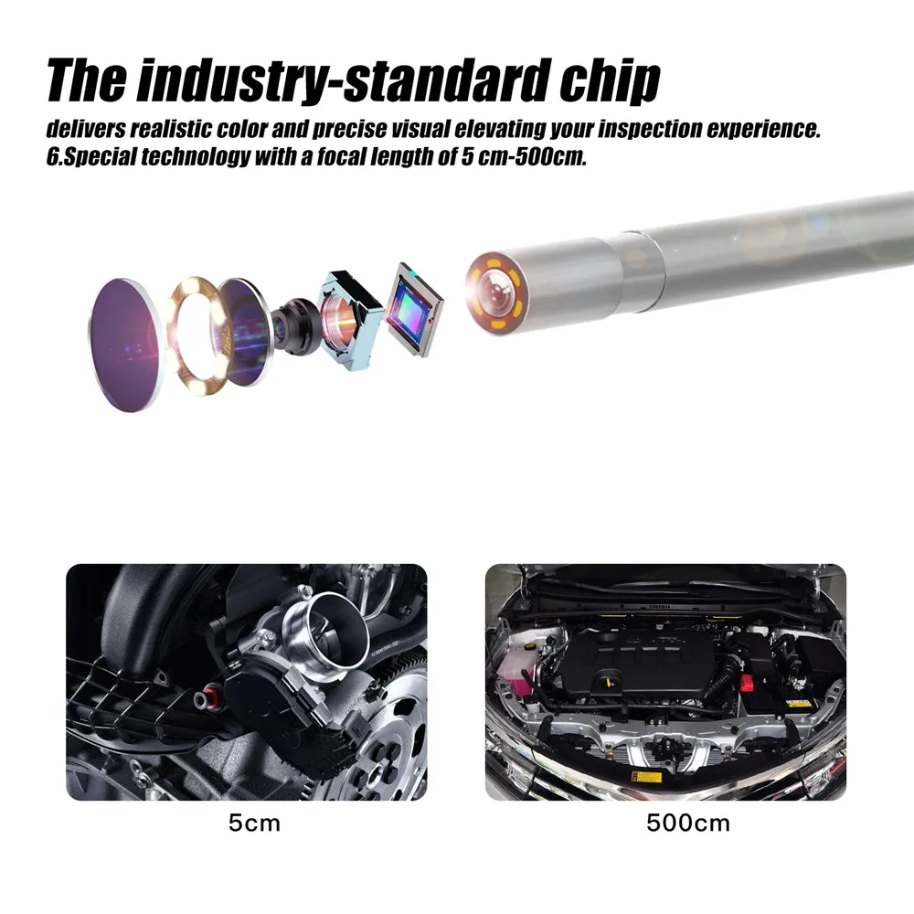 

Handhold F240 3.9mm tiny camera WIFI endoscope industrial borescope Car overhaul Check drain pipe with 2600mA lithium battery