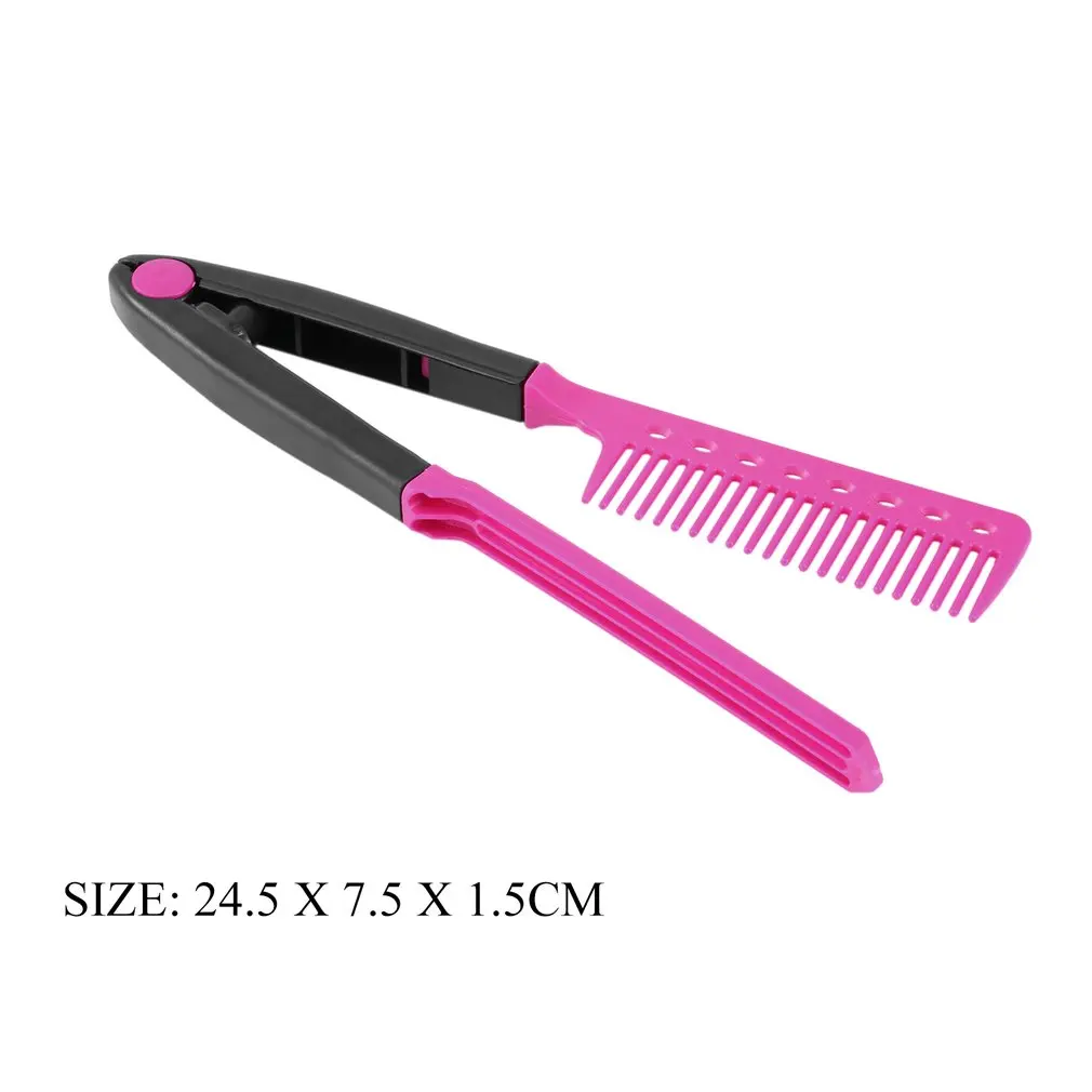

Fashion V Type Hair Comb Hair Straightener Combs DIY Salon Haircut Hairdressing Styling Tool Barber Anti-static Combs Brush
