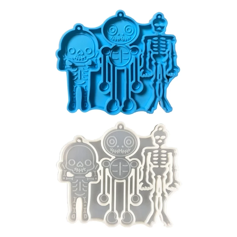 

Shiny Skeleton Earrings Epoxy Resin Mold Skull Keychain Silicone Mould DIY Crafts Jewelry Pendant Necklace Casting Mold