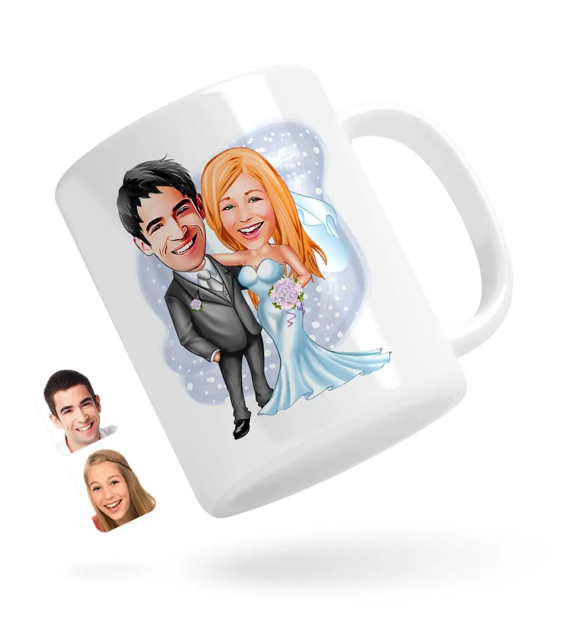 

Персонализированные брак карикатура белая кружка Bardak-5