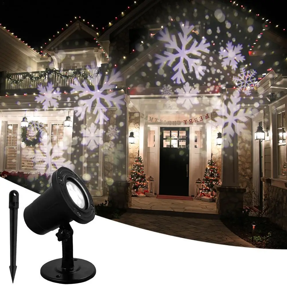 

Christmas Festivals Outdoor LED Lights Snowflake Projector For Home New Year Decorations Street Lighting Waterproof