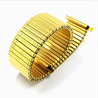 gold color good quality 1pcs elastic stainless steel strap 18mm 19mm 20mm 21mm 22mm watch band new