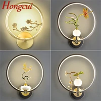 hongcui indoor brass wall light sconces jade lamps modern creative fixture decorative for home