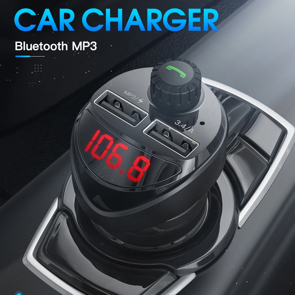 Автомобильный Bluetooth 4 2 FM передатчик радио адаптер MP3 плеер 3.4A USB Зарядное