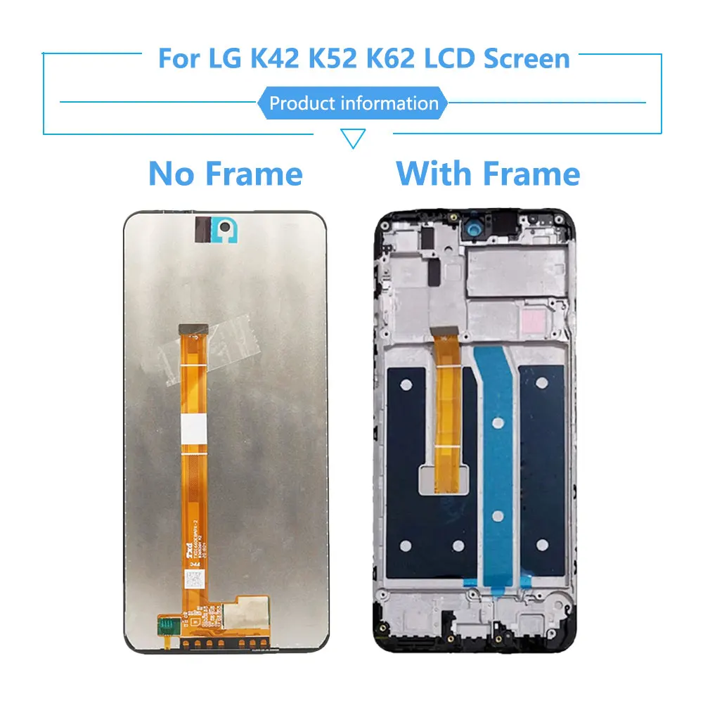 Новый ЖК-дисплей 6 дюйма для LG K42 K52 K62 сменный экран телефона с рамкой | Мобильные