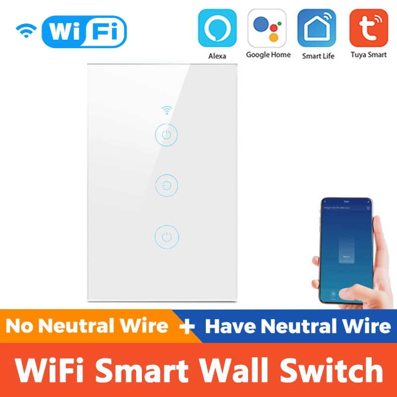 

Умный выключатель для дома, 1/2/3/4 клавиши, Wi-Fi, 433 МГц