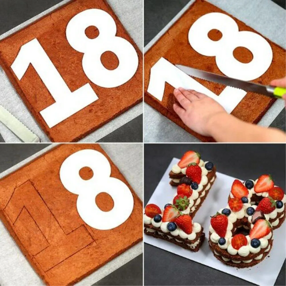 0 9 в форме цифр торт тисненый акриловый Лазерный Резак Fondant (сахарная) Декор
