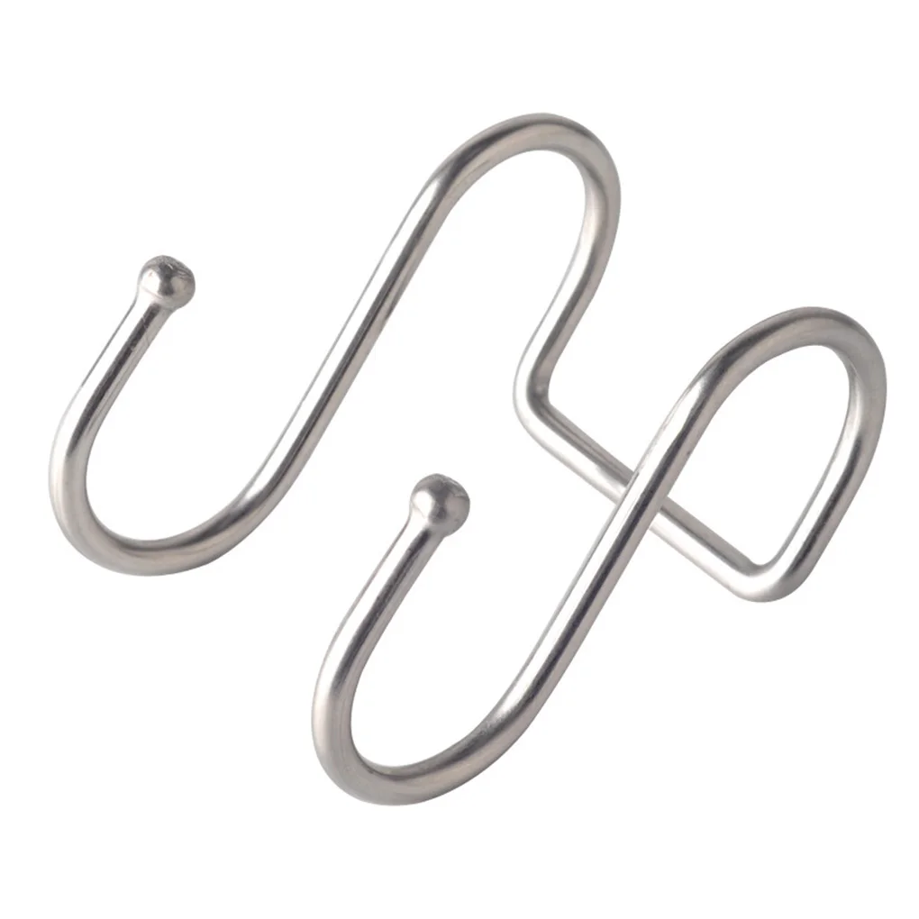 

Stainless Steel Double S-Shaped Storage Hook for Bathroom Kitchen Wall Door Organizer Accessories