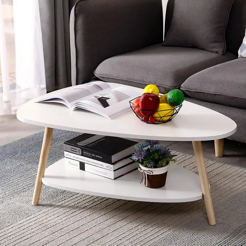 

Creative Round Nordic Solid Wood Coffee Table Home Living Room Sofa Side Table Movable Table Furniture Storage Coffee Table HWC