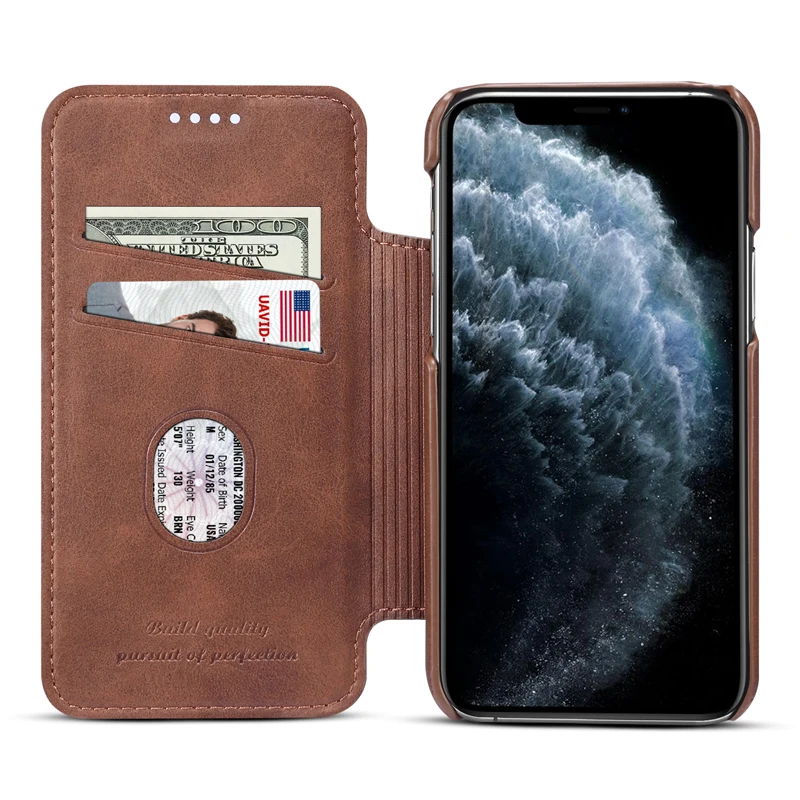 Для iPhone 11 из искусственной кожи, флип-чехол, Ретро стиль, многофункциональный чехол, тонкий бизнес-чехол для смартфона, чехол для iPhone 11 Pro Max