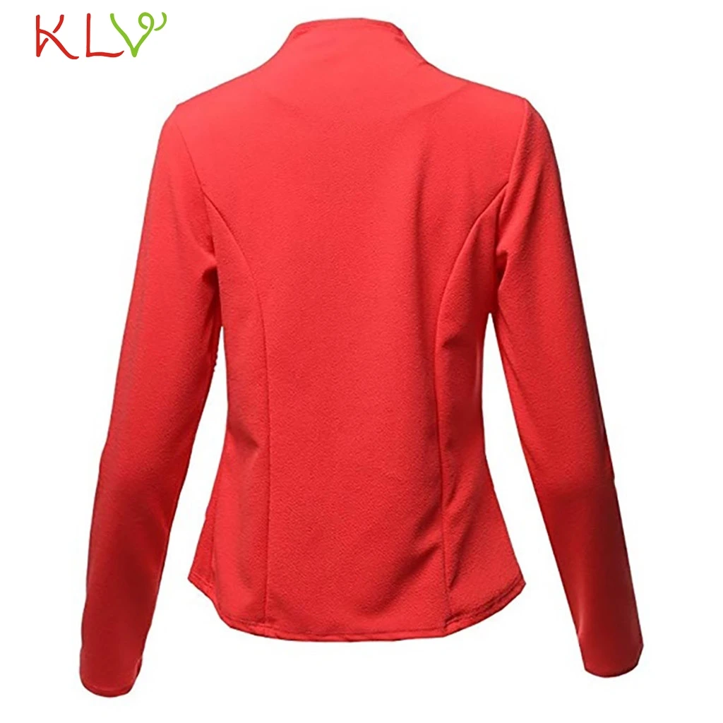 

Women Jacket Winter Casual 2019 Blend Coat Slim Long Sleeve Chaqueta Mujer Pleated Solid Office Small Plus Size Feminino 19Nov