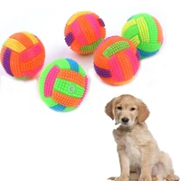 pet products elastic flash light squeaky spike ball pet dog cat molar plastic entertained toy