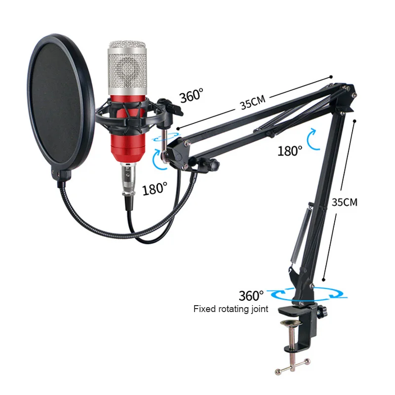 

BM800 Studio Microphone Kit with V8 Sound Card Condenser Microfone for PC YouTube Video Karaoke Gaming Podcasting Recording ASMR